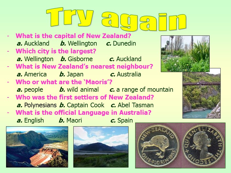 Try again What is the capital of New Zealand?     